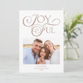 モダンTaupe Clay Pattern楽しいクリスマスフォト シーズンカード (スタンド正面)