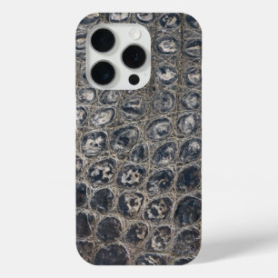 モダンTaupe Crocレザーテクスチャ iPhone 15 Proケース