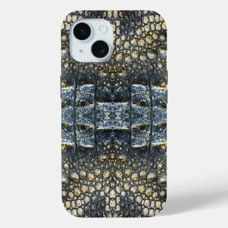 モダンTaupe Crocレザーテクスチャ iPhone 15ケース