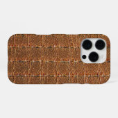 モダンTaupe Crocレザーテクスチャ iPhoneケース (裏面横)