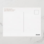 モダンTaupe Joyful Christmas Holiday Foil Photo 箔シーズンポストカード (裏面)