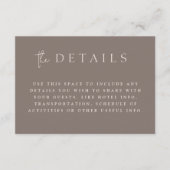 モダンTaupe Minimalistモノグラム結婚の詳細 エンクロージャーカード (正面)