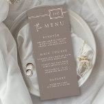モダンTaupe Minimalist Monogramのメ結婚ニュー メニュー<br><div class="desc">エレガントなウェディングメニューは結婚、デザインの上のダブルラインの正方形に囲まれた新郎新婦のモノグラムのイニシャルを含むコーディネートのコレクションの一部である。ミニマルなレイアウトとエレガントタイポグラフィを備え、お使いのお祝いに最適なトーンを設定する。あなたの結婚式のレセプションのためのあなたのモノグラムのイニシャル厳選されたとメニュー項目で完全にカスタマイズ可能。文字の移もし動、文字の行の追加または削除を希望する場合は、デザインテンプレートの下部にある「デザインツールを使用して編集」を選択する。これによりエディタが開き、より詳細な編集が可能になる。</div>