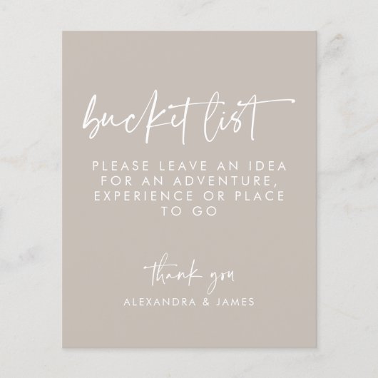 モダンTaupe Scriptのバ結婚ケットリスト記号 (正面)