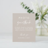 モダンTaupe Scriptの結婚Photo Guestbook Sign (スタンド正面)