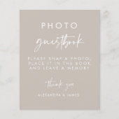 モダンTaupe Scriptの結婚Photo Guestbook Sign (正面)