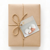 モダンTaupe Scriptフォトバプテスマ フェイバータグ