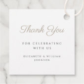 モダンTaupe Script写真バプテスマ フェイバータグ (裏面)