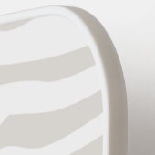 モダンTaupe Zebra印刷パーソナライズされた ピックルボールラケット (左詳細)