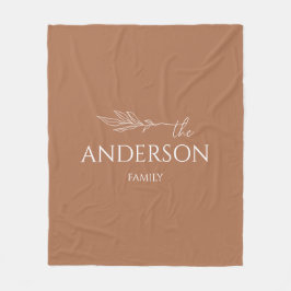 モダンTerracottaカスタマイズ可能なファミリ名 フリースブランケット
