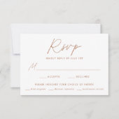 モダンTerracottaスクリプト食事の選択結婚の 出欠カード (正面)