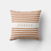 モダンTerracottaパタストライプのーン名 クッション (裏面)