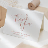 モダンTerracotta Script結婚's Thank You カード