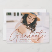 モダンTerracotta Script Photo Gradation Party 招待状 (正面)