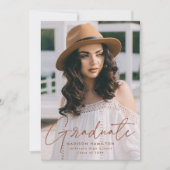 モダンTerracotta Script Photo Gradation Party 招待状 (正面)