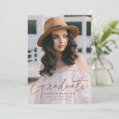 モダンTerracotta Script Photo Gradation Party 招待状 (スタンド正面)
