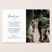 モダンThank Hand Letteredの写真結婚金ゴールド 箔カード (内部)