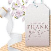 モダンThank You書道バラ金ゴールド結婚 ギフトタグ