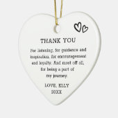 モダンThank You Friend白黒ハート セラミックオーナメント (左)