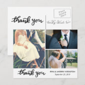 モダンThank You Photos 結婚 ThreeS Photos ポストカード (正面/裏面)