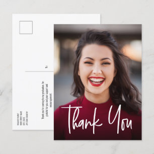 モダンThank you School Photo Graduation 案内ポストカード