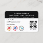 モダンThank You Voxivalent Public Photo QR Code Black 名刺 (裏面)