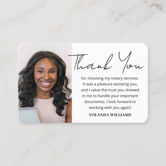 モダンThank You Voxivalent Public Photo QR Code Black 名刺 (正面)