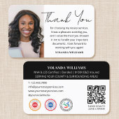 モダンThank You Voxivalent Public Photo QR Code Black 名刺