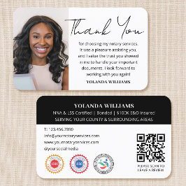 モダンThank You Voxivalent Public Photo QR Code Black 名刺