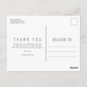 モダンThank You Wedding Day Photo ポストカード (裏面)