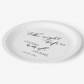 'モダンthe Night Before'のスクリプ結婚ト ペーパープレート (アングル)