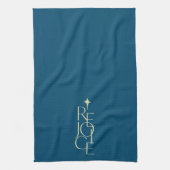 モダンTOPOGRAPHIC REJOICE & star Christmas キッチンタオル (縦)