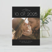 モダンTopography Minimalistの結婚写真 セーブザデート (スタンド正面)