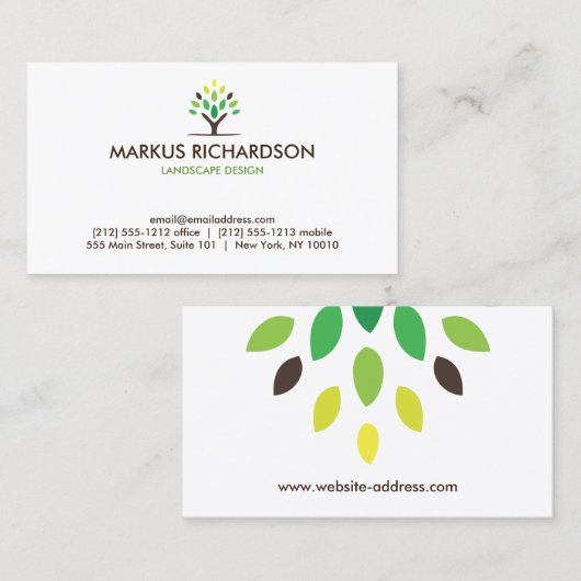 モダンTREE BROWN/GREEN名刺 名刺 (正面/裏面)