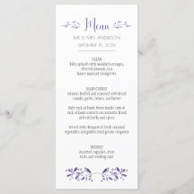 モダンUltra Violet Menu Cards