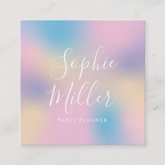 モダンUnicornグラデーションミックス3 スクエア名刺 (正面)