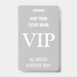 モダンVIPミュージックフェスティバルパーティー グレー&ホワイト バッジ