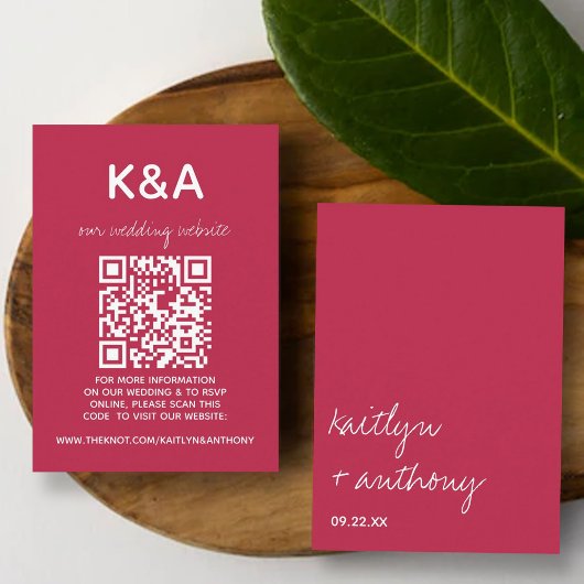 モダンViva Magentaのスクリプミニマルト エンクロージャーカード