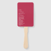 モダンViva Magentaのスクリプミニマルト ハンドファン (正面)