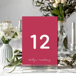 モダンViva Magentaのスクリプミニマルト 招待状