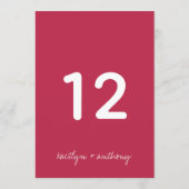 モダンViva Magentaのスクリプミニマルト 招待状 (裏面)