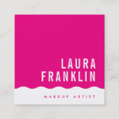 モダンWAVEミニマルシックシンプル暗い赤紫色ピンク スクエア名刺 (正面)