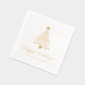 モダンWavy Christmas Tree & Stars 箔ナプキン (左)