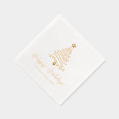 モダンWavy Christmas Tree & Stars 箔ナプキン (右)