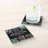 「モダンWe Love You」フォトコラージカスタムー ガラスコースター (アングル)