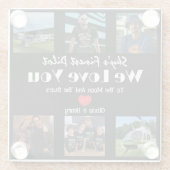 「モダンWe Love You」フォトコラージカスタムー ガラスコースター (裏面)