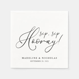 モダンwedding ブラック&ホワイト 結婚式 スタンダードカクテルナプキン