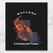モダンwelcome crawfish louisiana名前をカスタムするウ ワインラベル (シングルラベル)