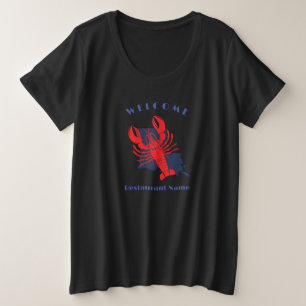 モダンwelcome crawfish louisiana名前をカスタムする プラスサイズTシャツ