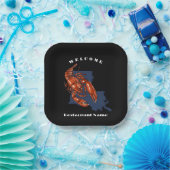 モダンwelcome crawfish louisiana名前をカスタムする ペーパープレート (パーティー)